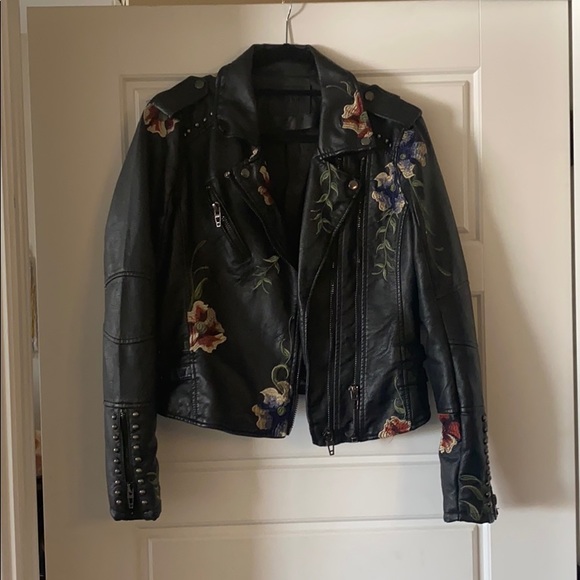 Blank NYC Jackets & Blazers - BlankNYC floral vegan leather jacket